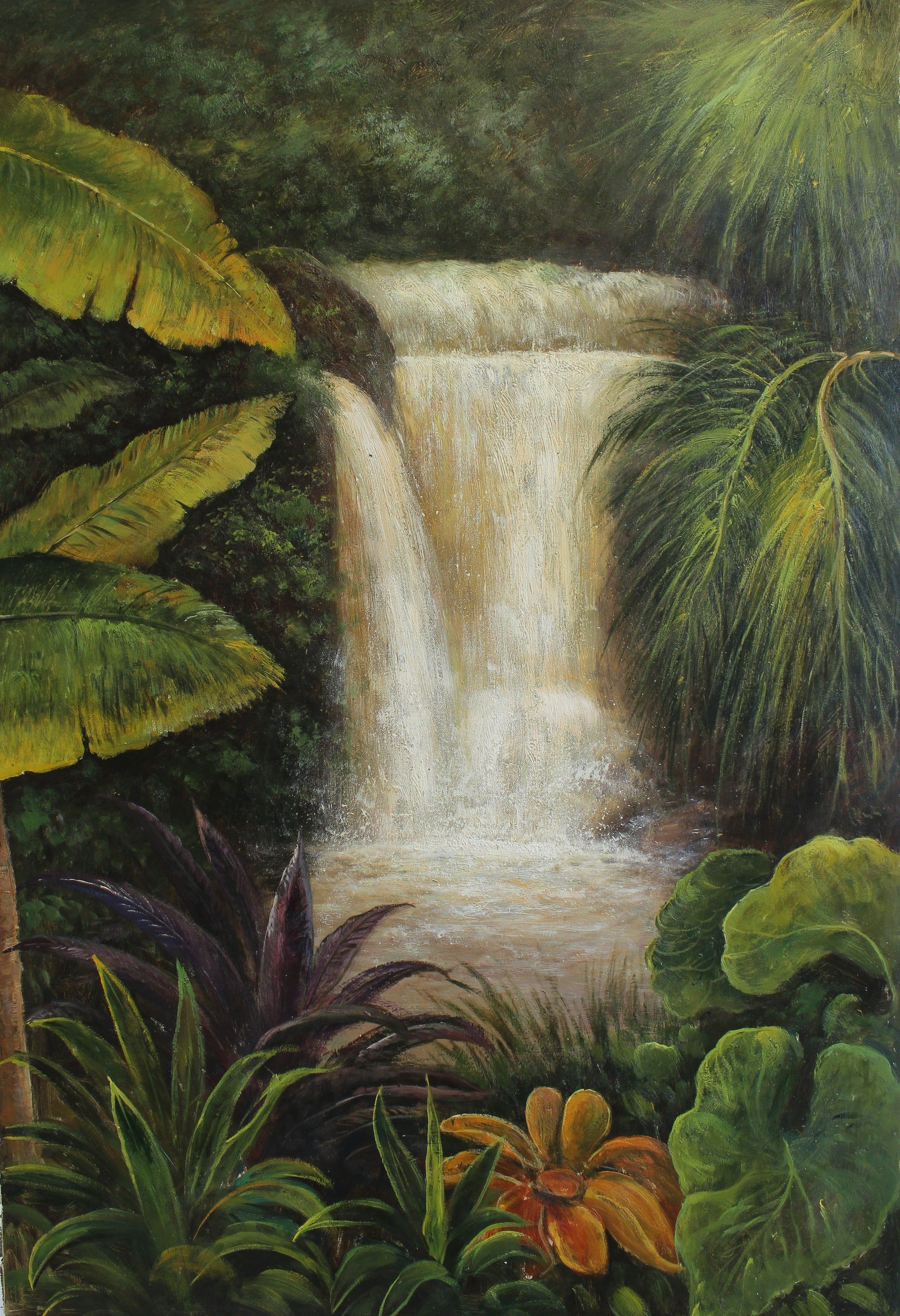 Cascade dans la forêt tropicale