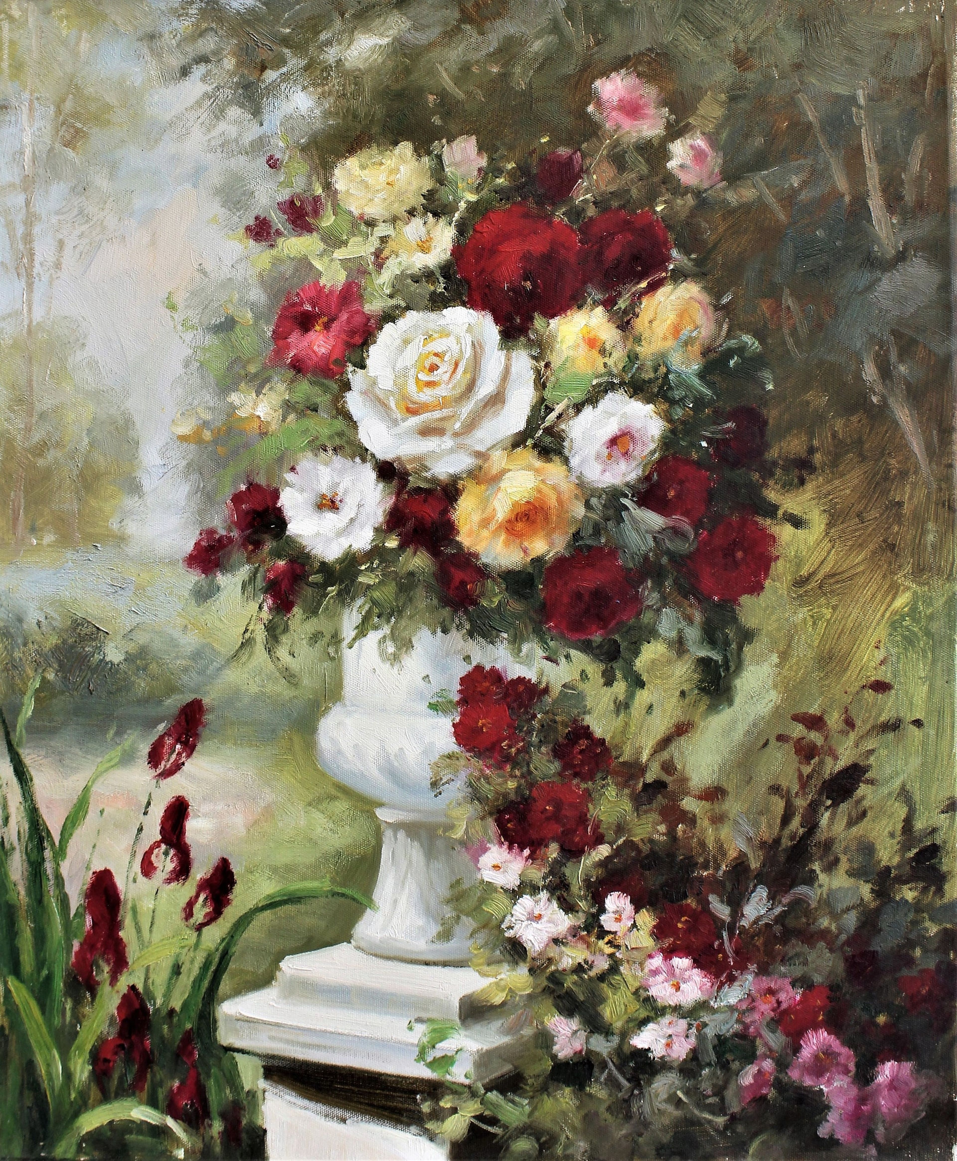 Fleurs dans une jardinière