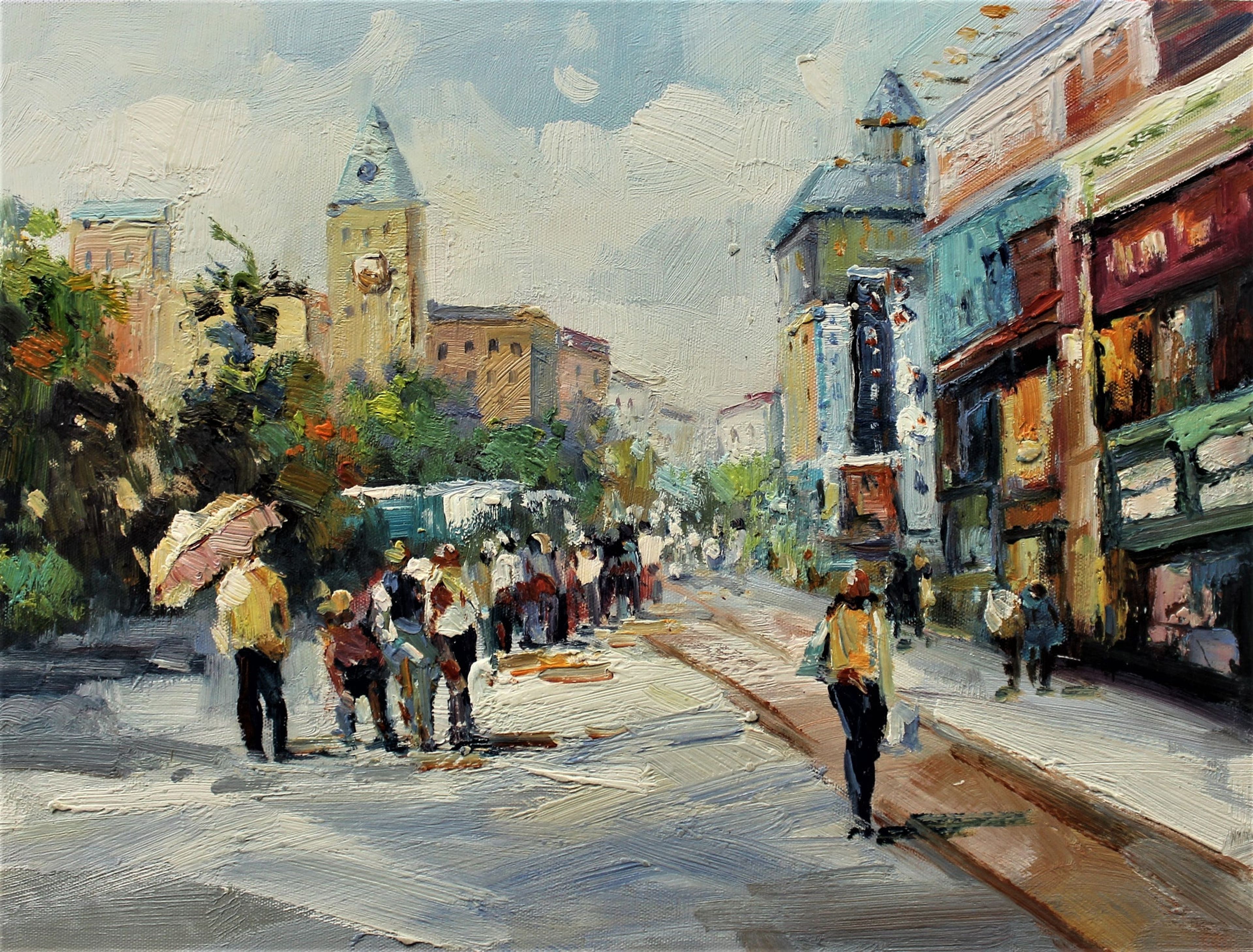 Rue animée du village
