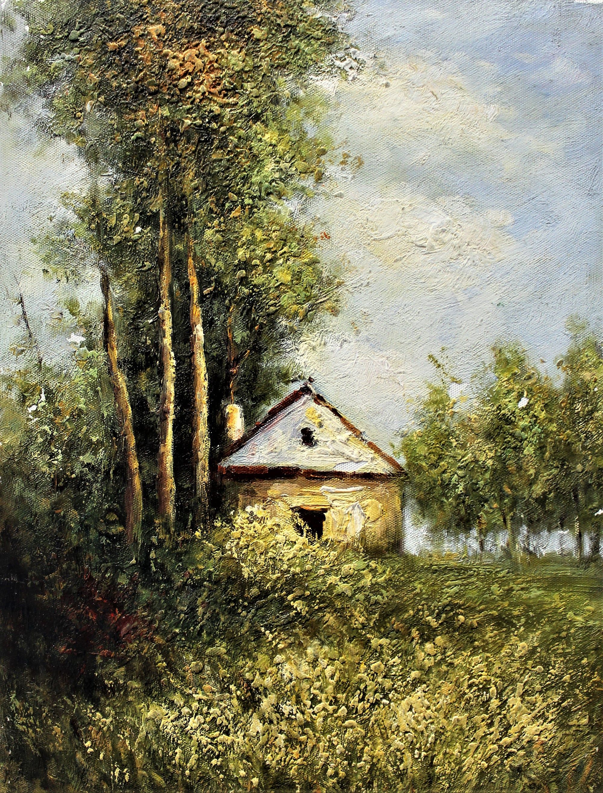 Cabane en rondins dans la forêt
