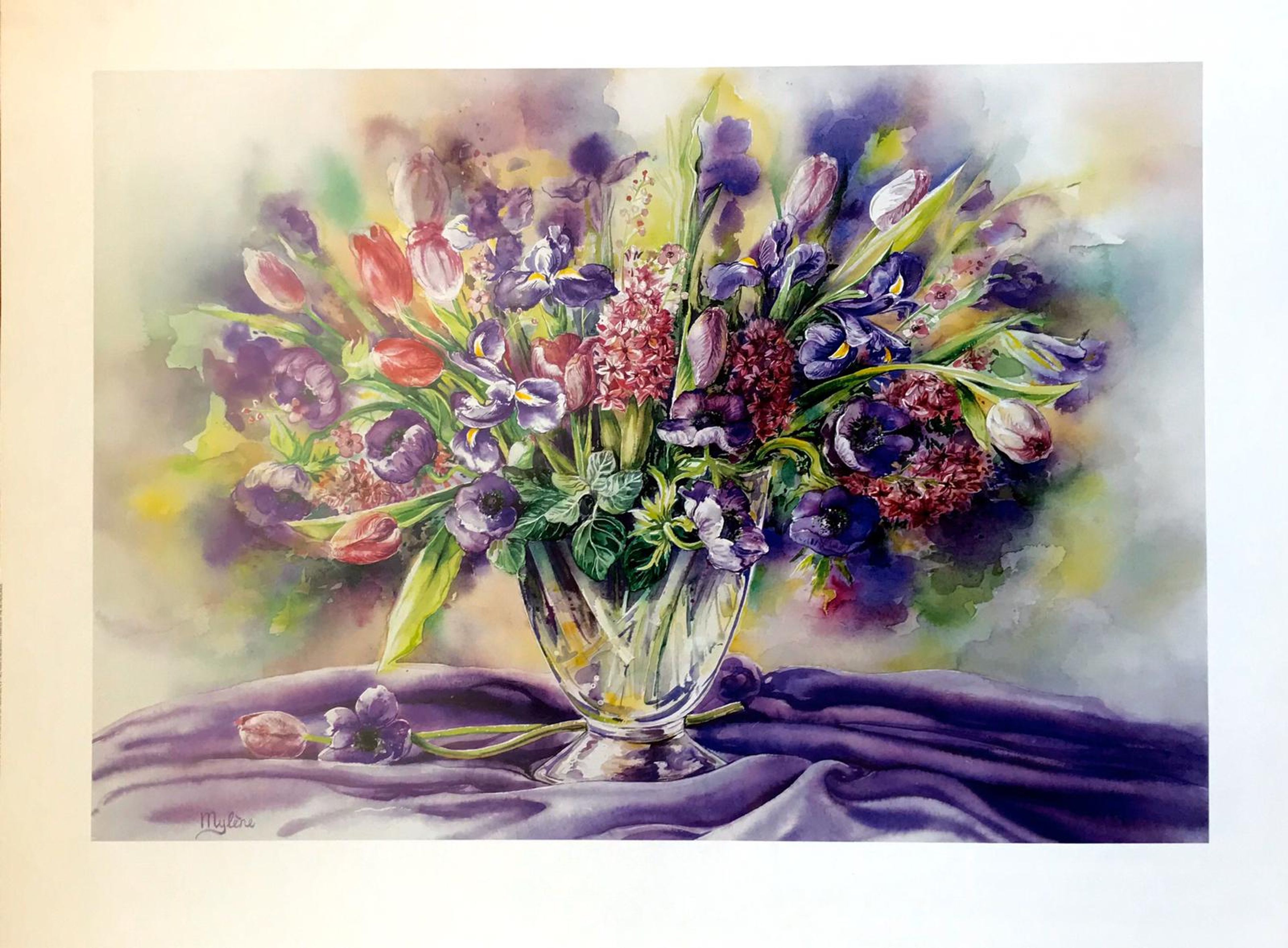 Affiche d'orchidées et de tulipes par Mylène