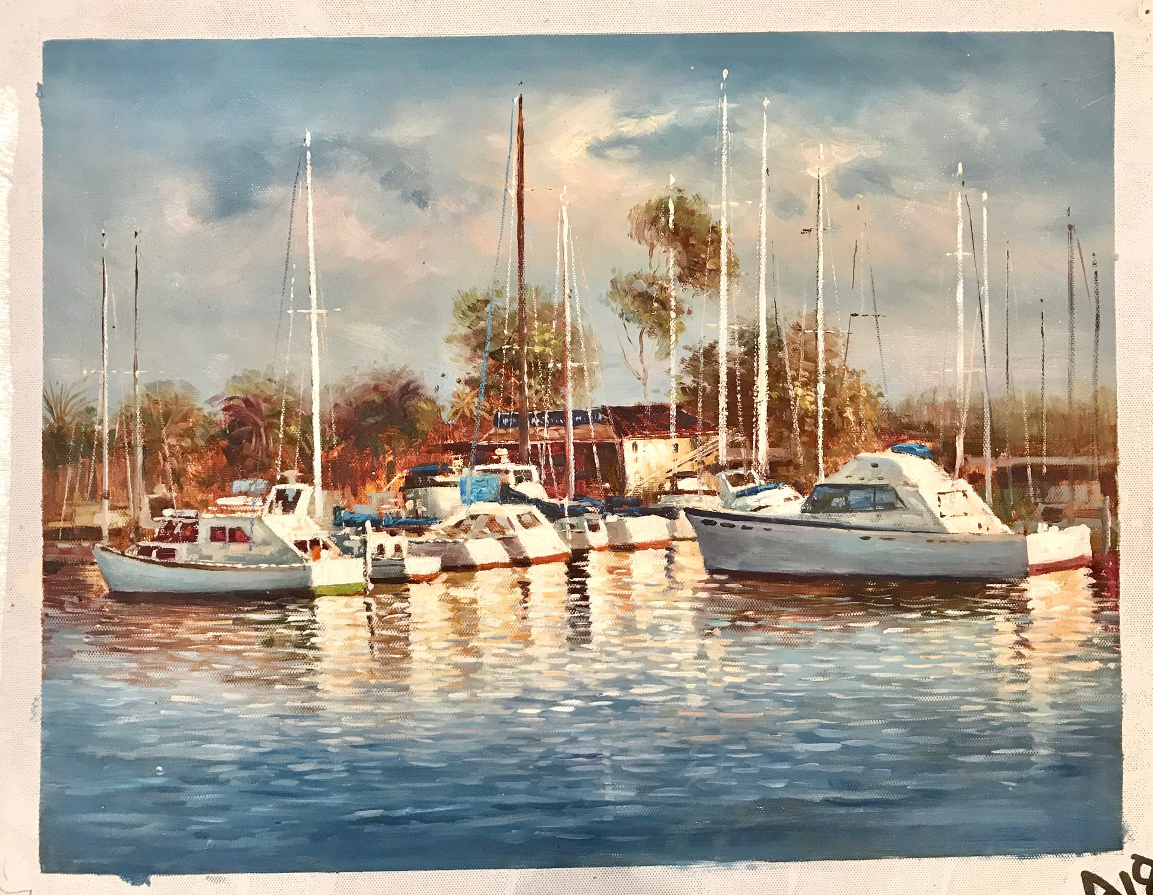 Bateaux dans une marina