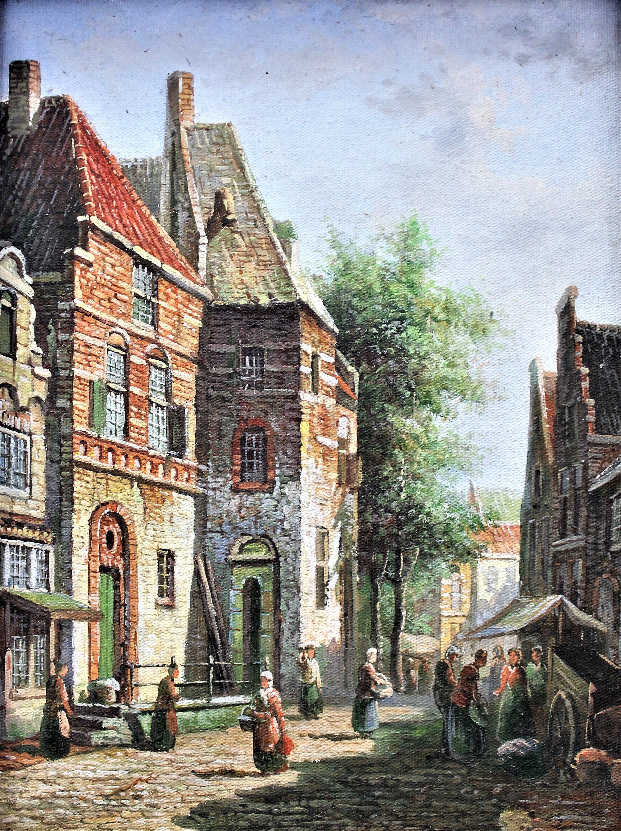 Rue ensoleillée avec des pavés