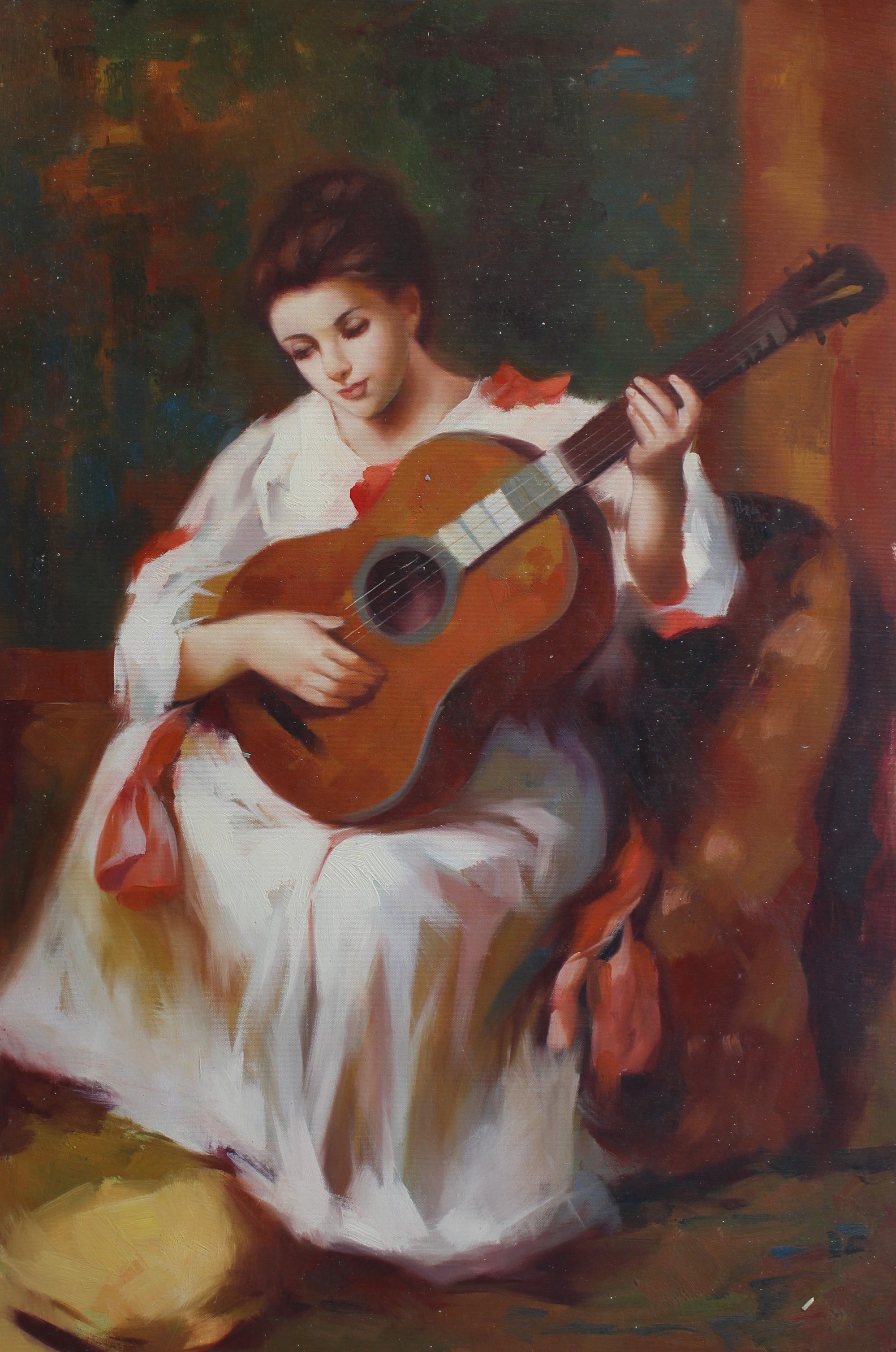 Femme jouant de la guitare