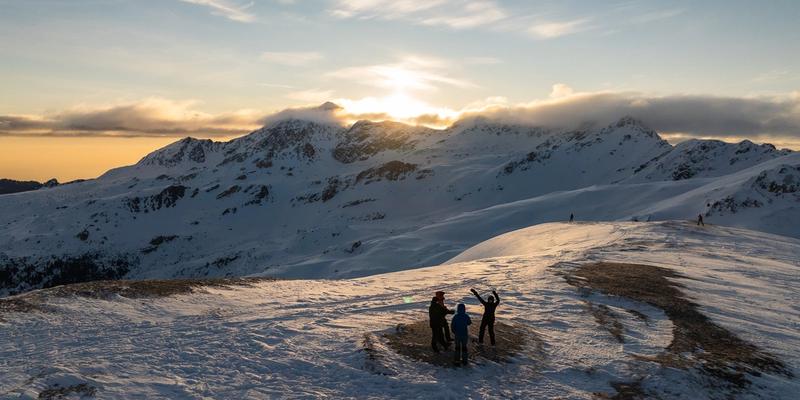 Sunrise ski touring