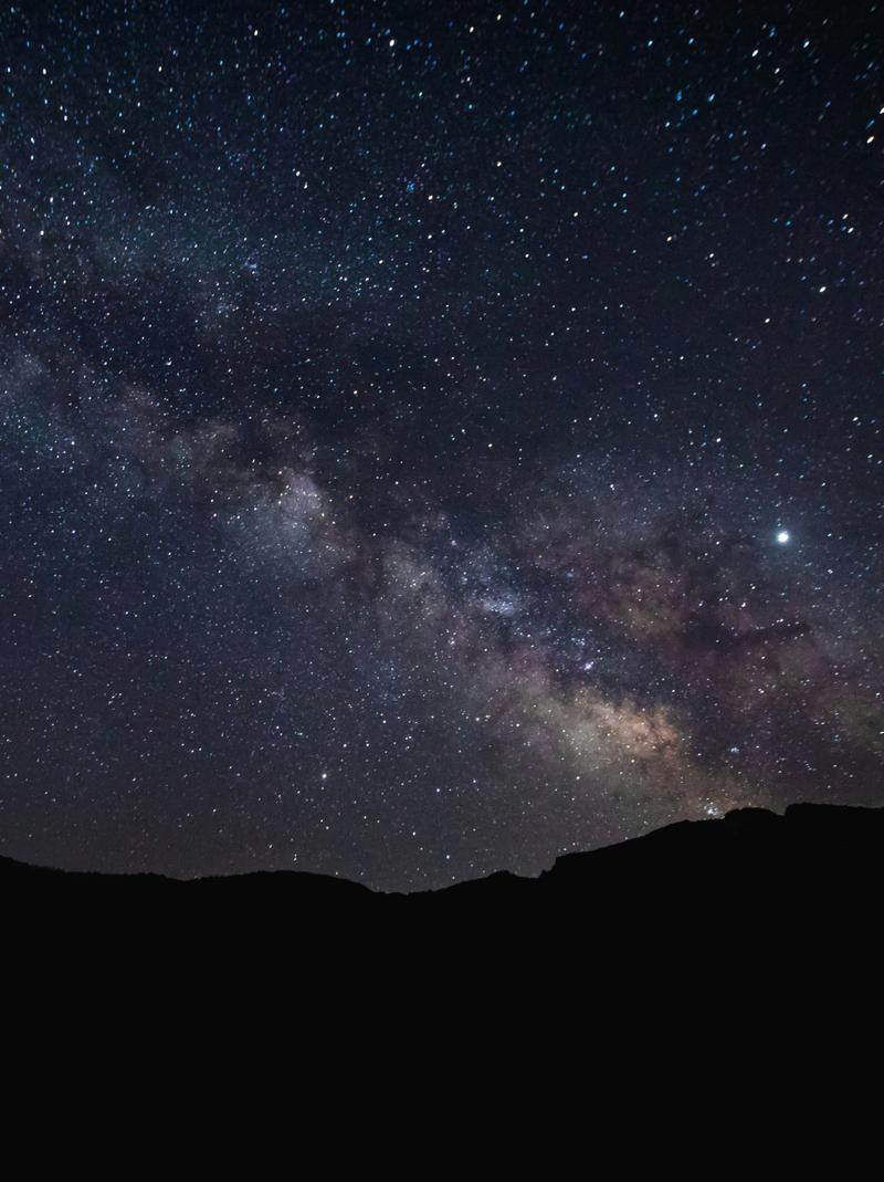 The Milky Way over the dark ridgeline of the Cuyama Valley.