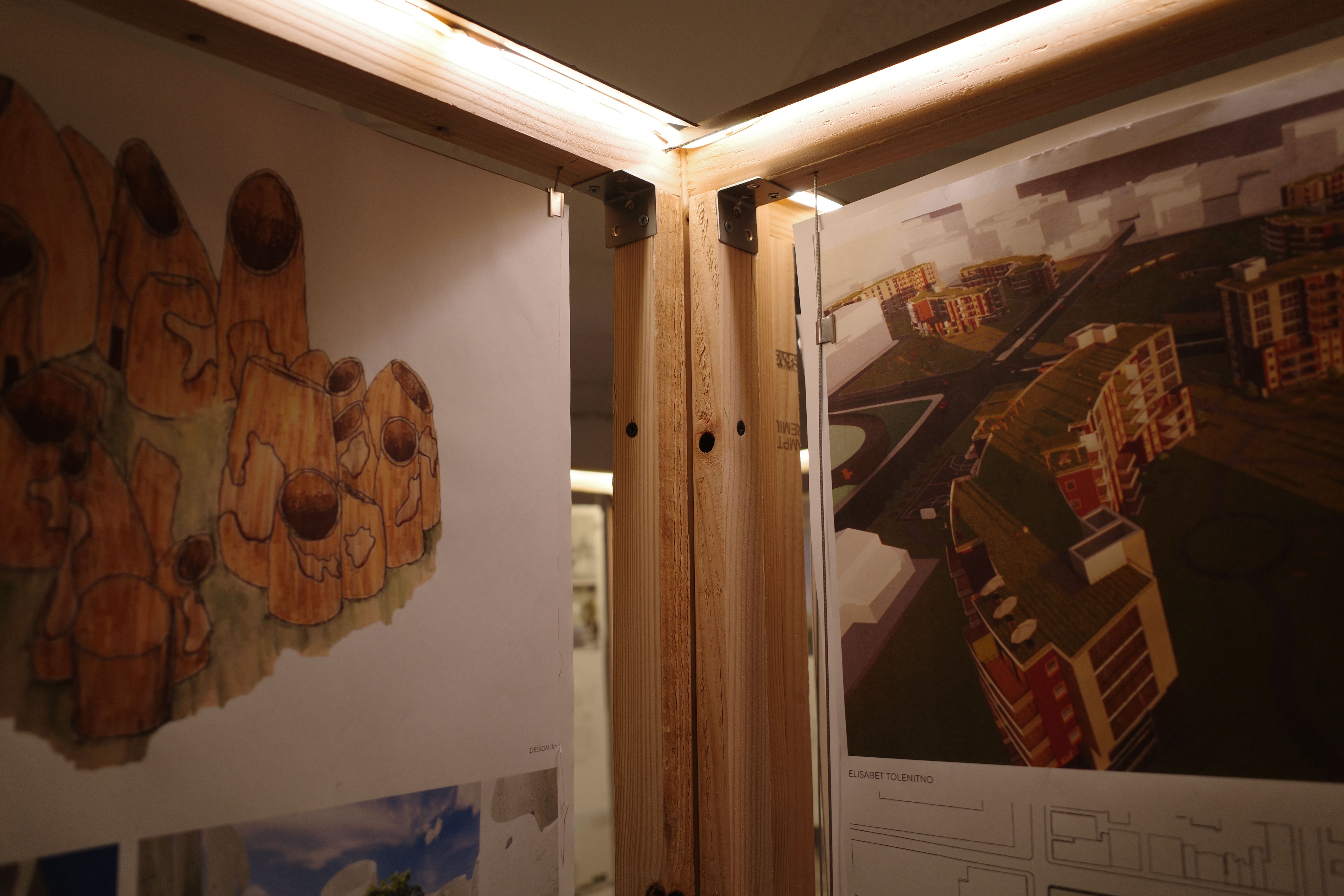 detail of lights in installation