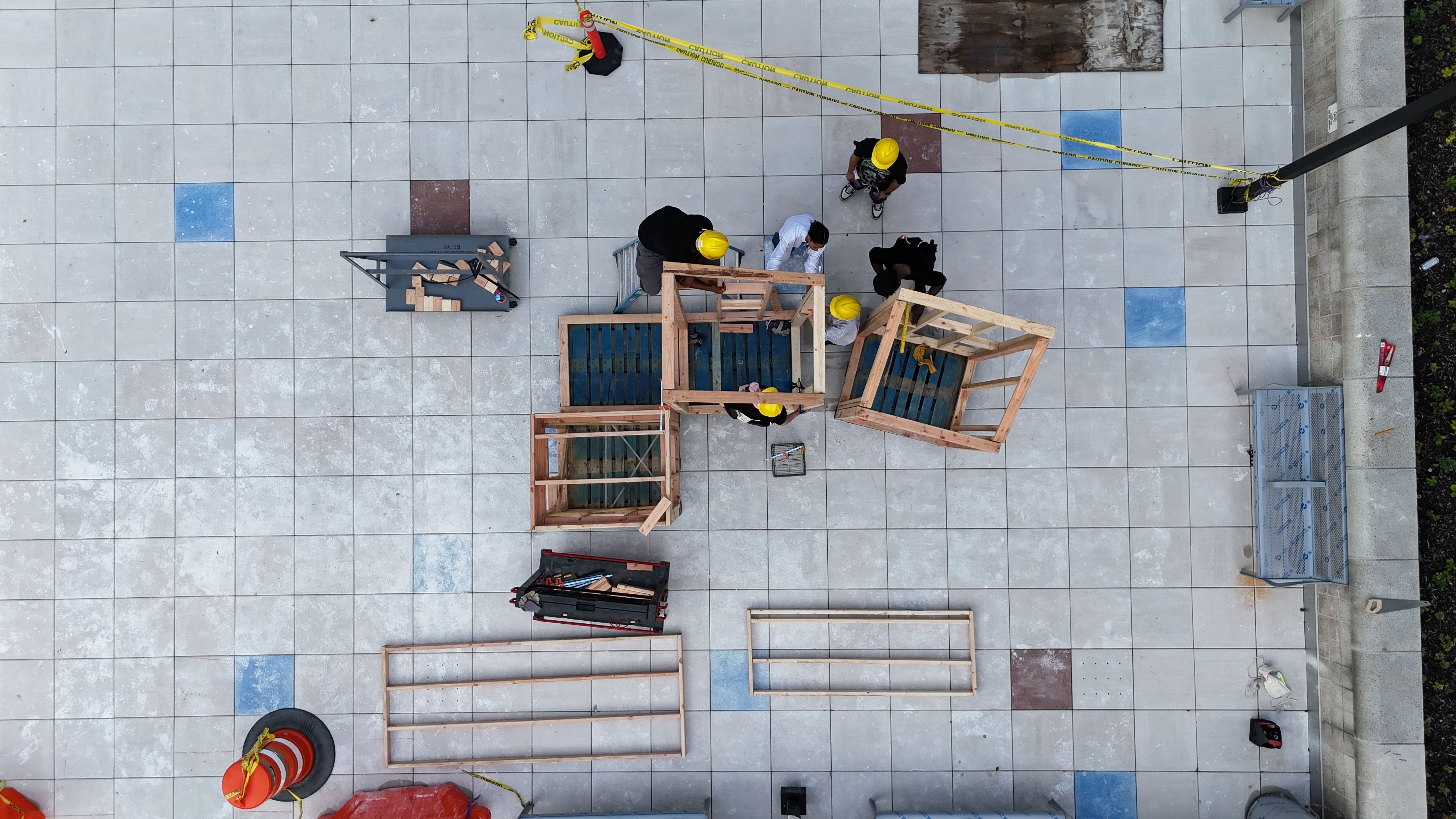 drone photograph of construction