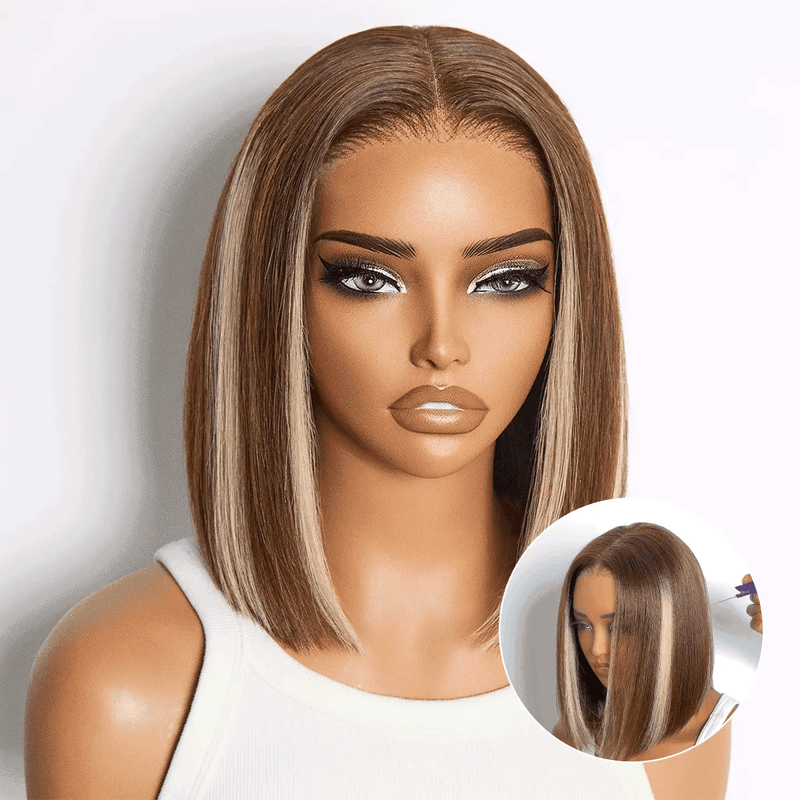 Ash Blonde Highlight HD Lace Bob