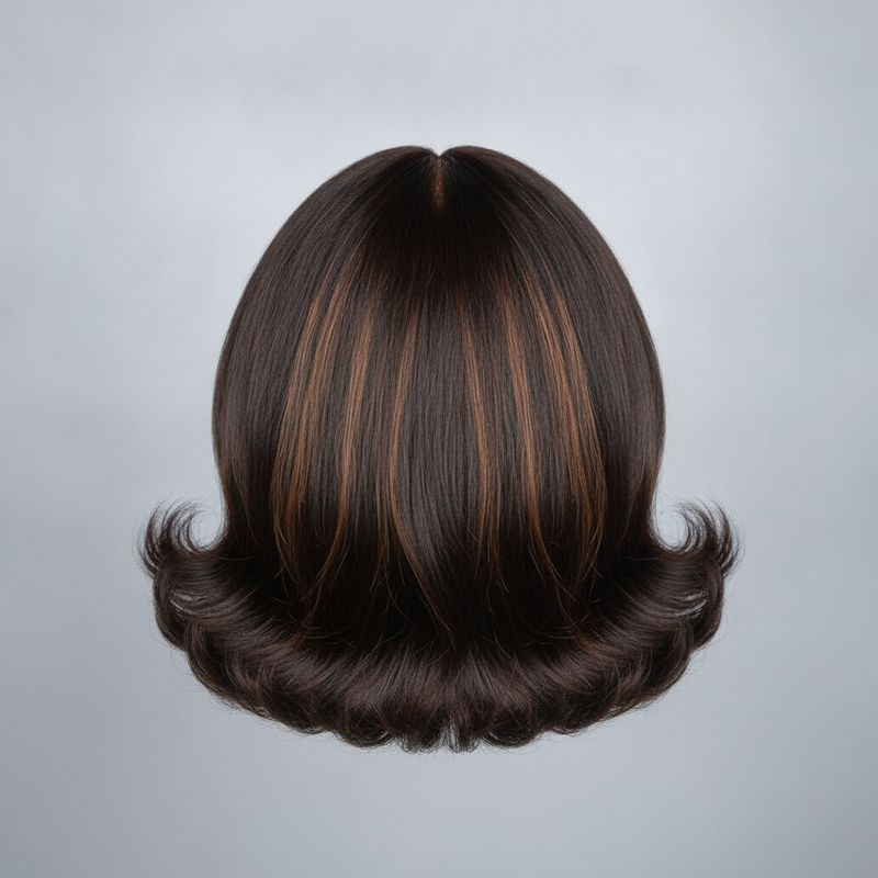 Blonde Highlight Stacked Bob with HD Lace