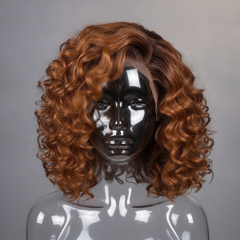 Ginger Ombre Kinky Curly Pre-Cut Wig