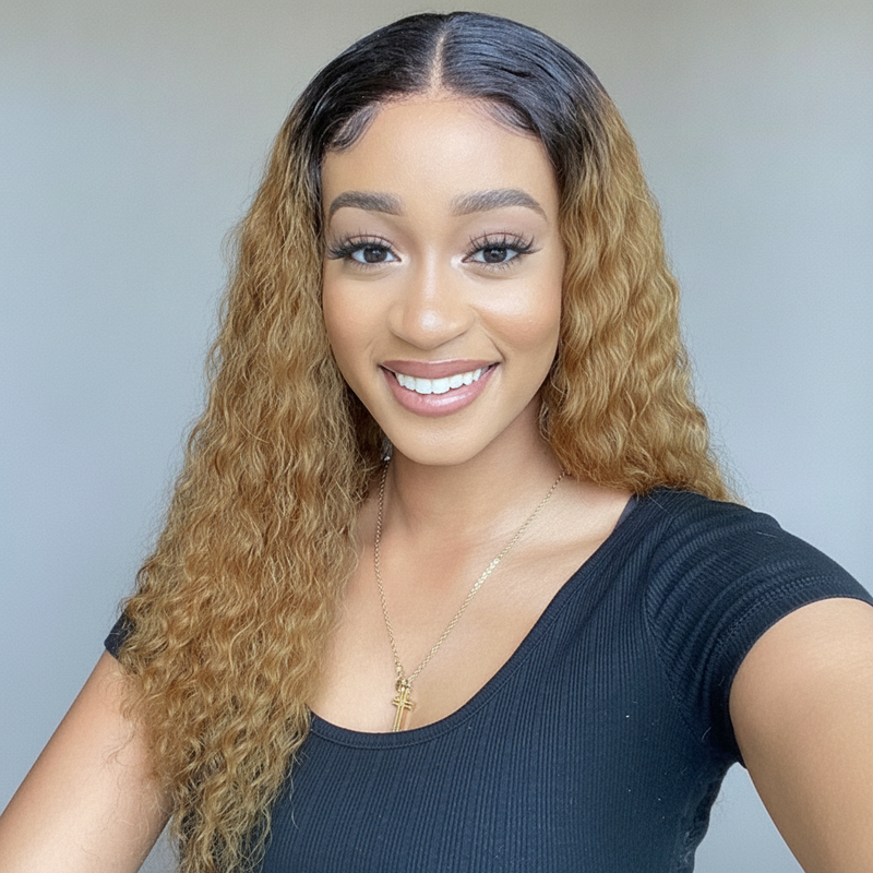 Ombre Deep Wave 4x4 Closure Wig