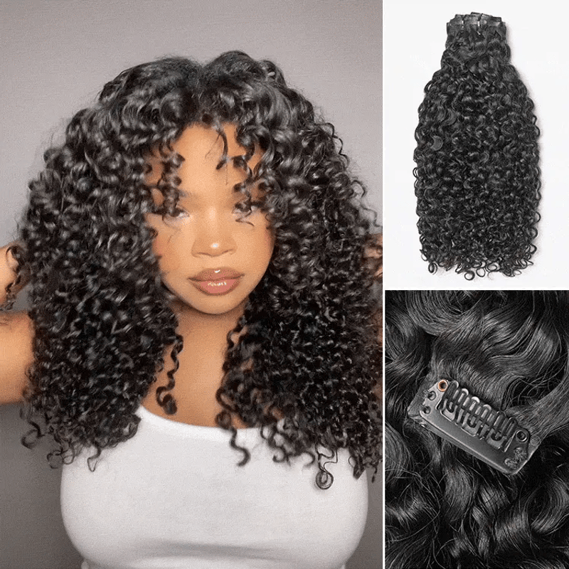 Seamless Burmese Curly Clip-In Extensions