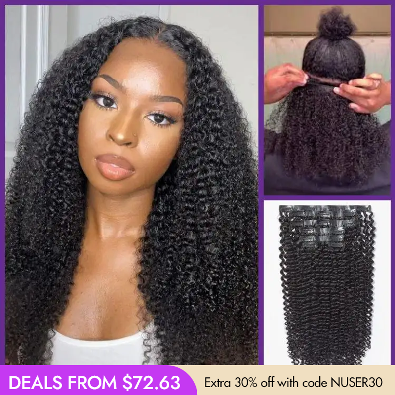 Kinky Curly Seamless Clip-In Extensions