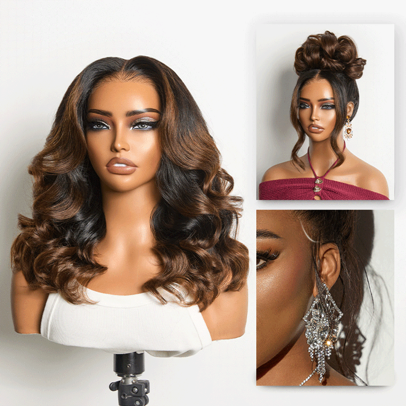 Ombre Brown Loose Wave Glueless Lace Front