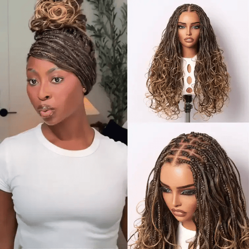 Ombre Honey Blonde Boho Braid Ponytail