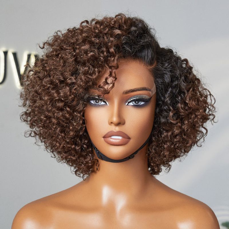 Mocha Ombre Kinky Curl Pre-Cut HD Lace