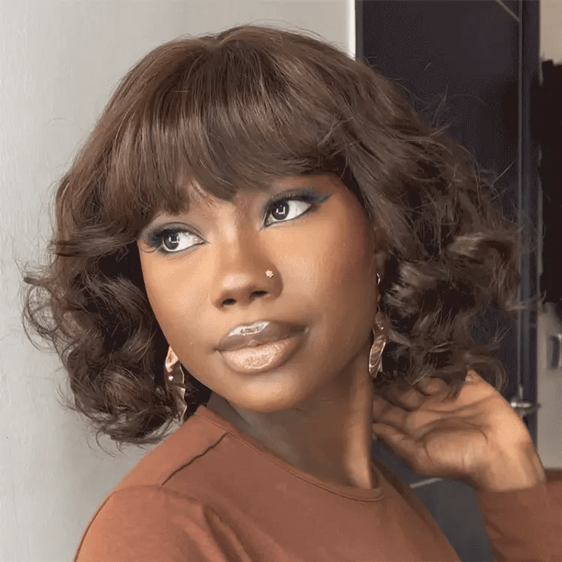 Loose Wave Bob with Bangs
