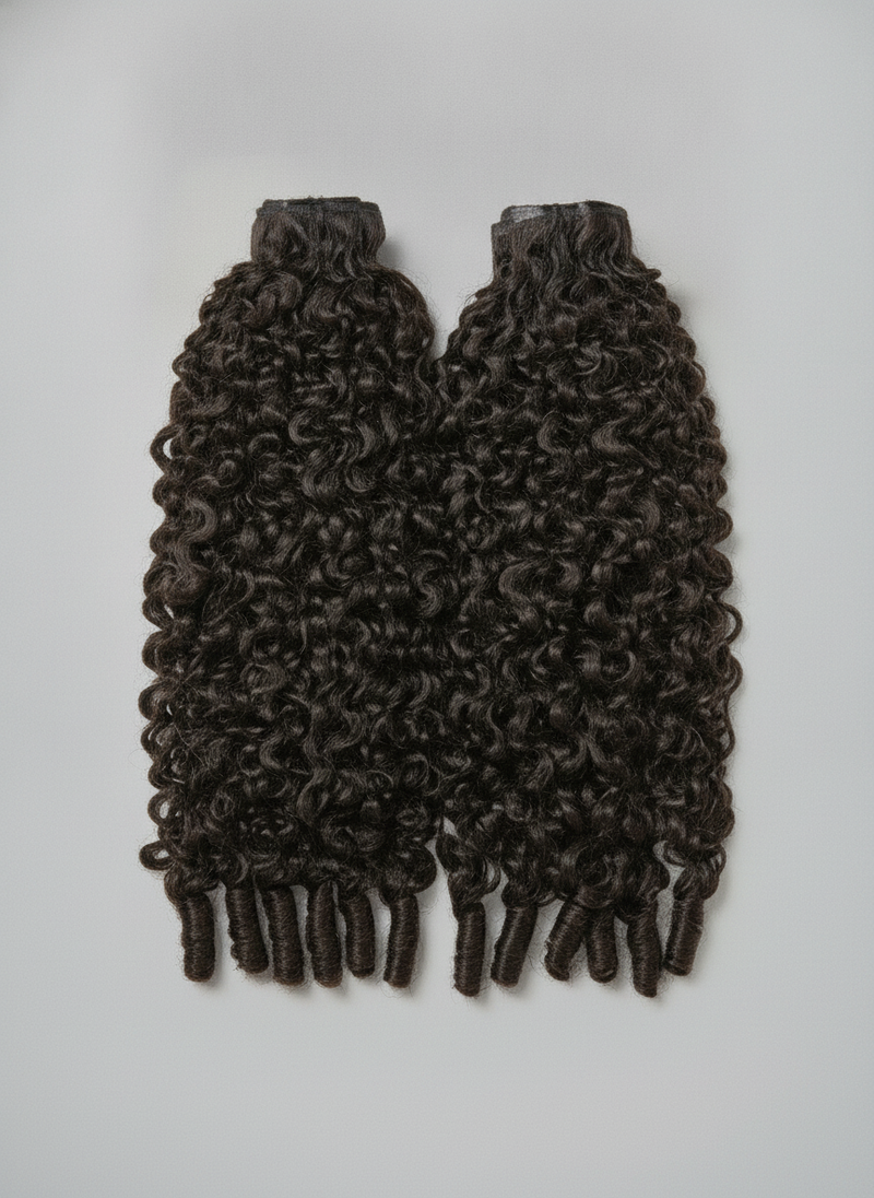 Finger Coil Kinky Curly Clip-In Extensions