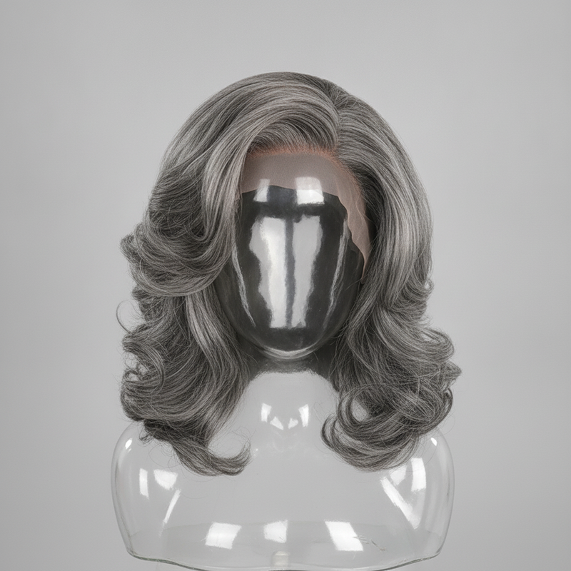 Layered Silver Wave Glueless HD Lace Wig