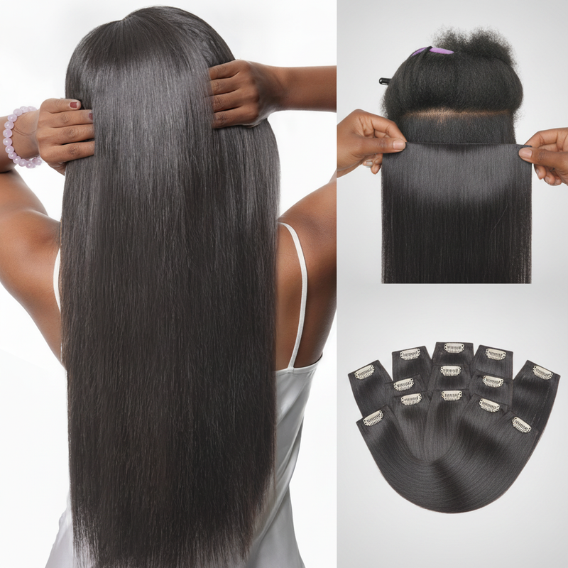 Invisible Clip-In Extensions — Silky Straight