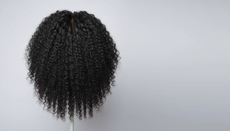 4C Edges Kinky Curly Glueless Frontal Wig