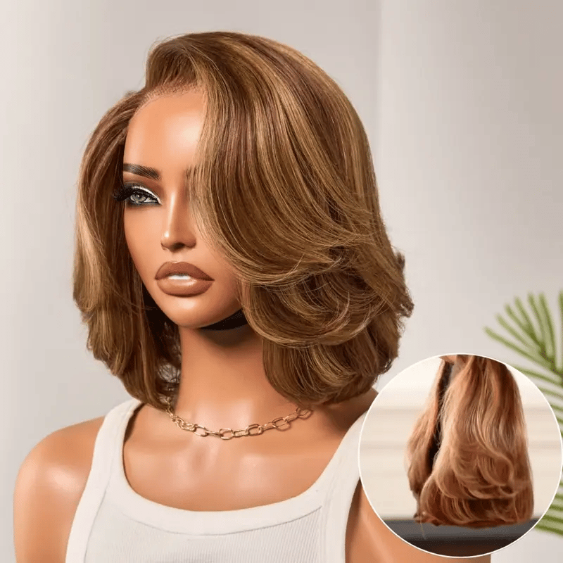 Toffee Blonde Layered Bob Wig