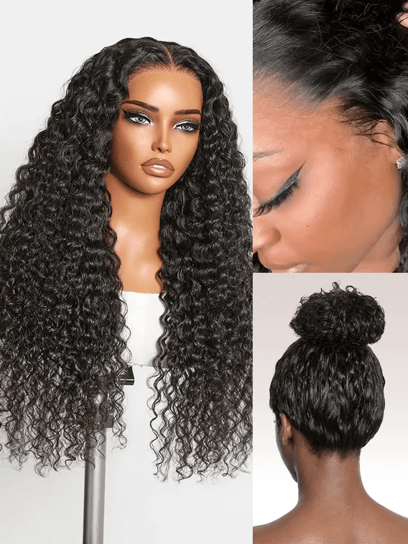 High-Density Water Wave Drawstring Frontal Wig
