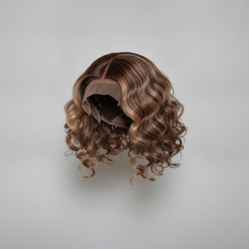 Ash Blonde Highlight Loose Wave Glueless Wig
