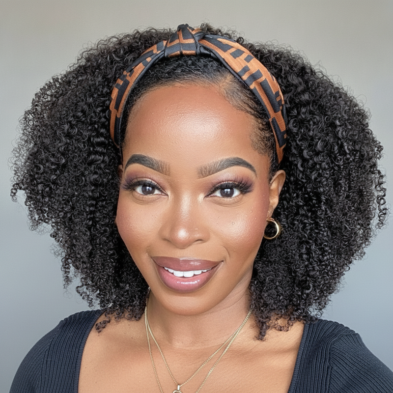 Jerry Curl Glueless Headband Wig