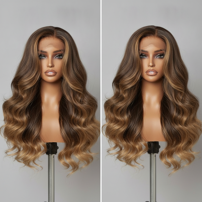 Sun-Kissed Blonde Ombre Body Wave Closure