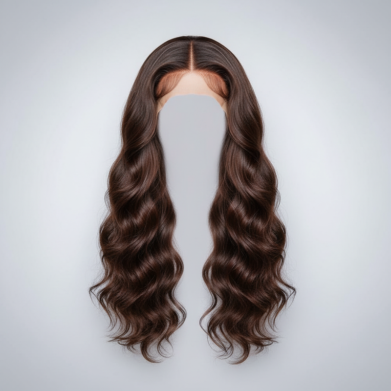 Chestnut Brown Loose Wave Closure Wig