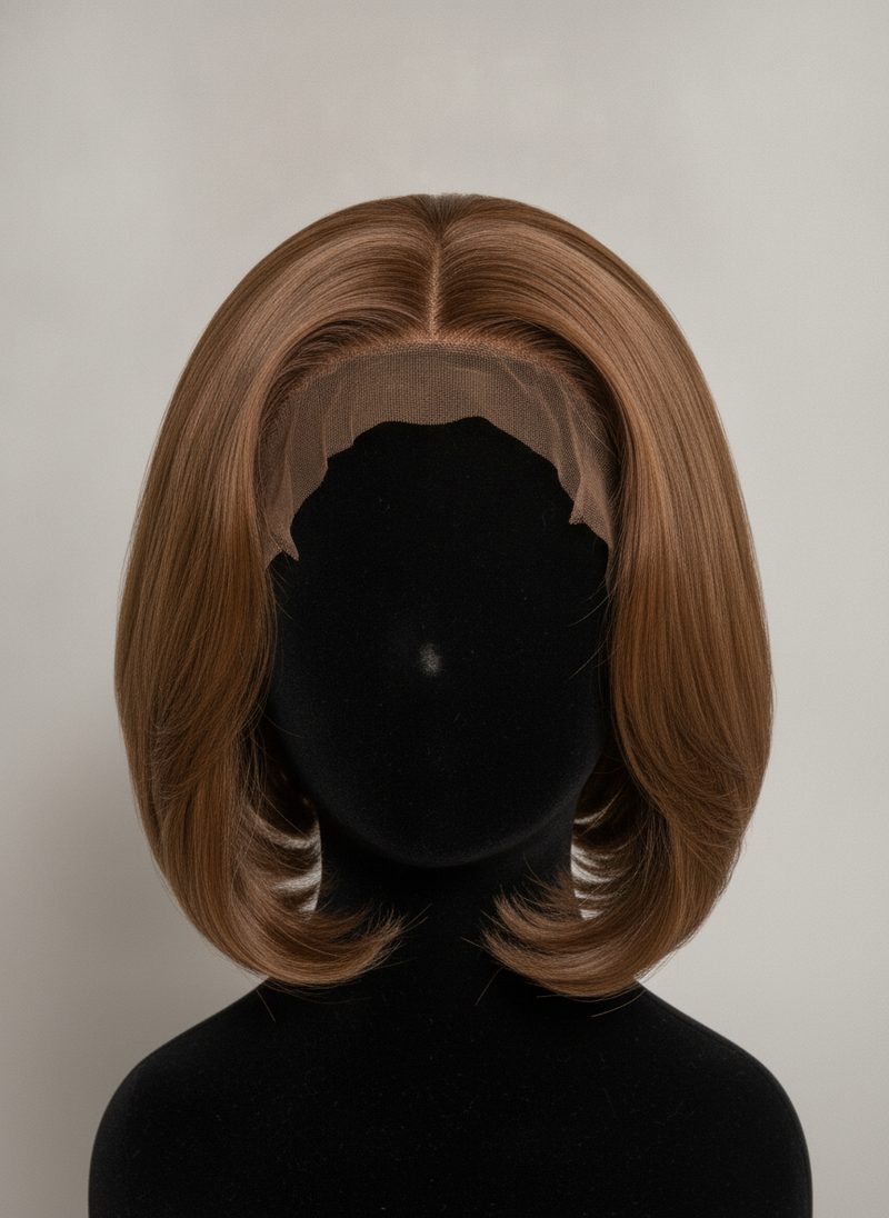 Chestnut Brown HD Lace Pixie with Bangs