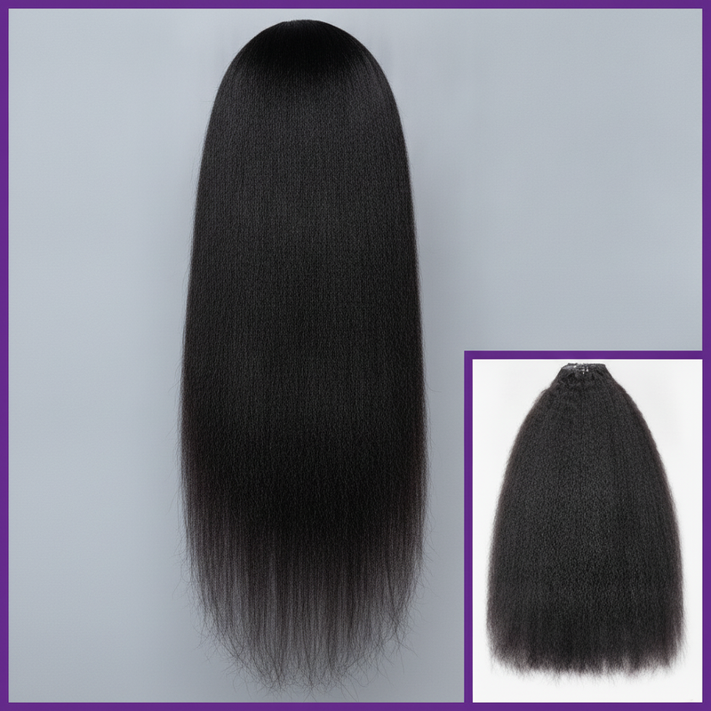 Kinky Straight Seamless Clip-In Extensions