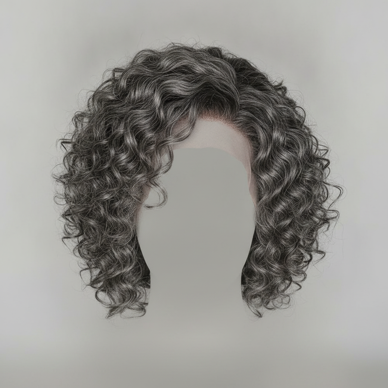Salt & Pepper Loose Wave Pre-Cut Lace Wig