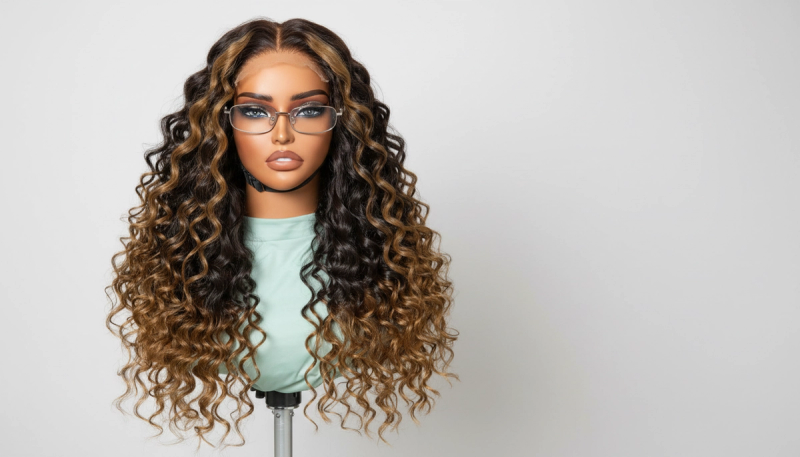 Brown Ombre Water Wave HD Lace Closure Wig