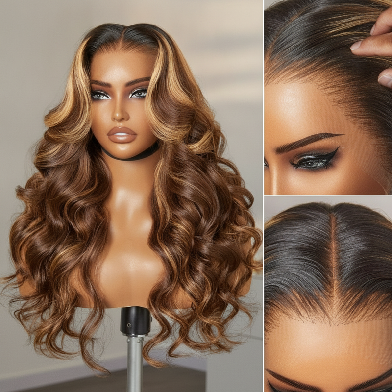 Blonde Highlight Loose Wave Frontal Wig