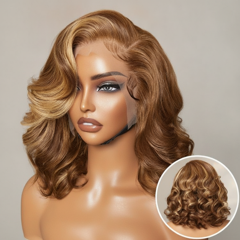 Honey Blonde Body Wave Glueless Frontal