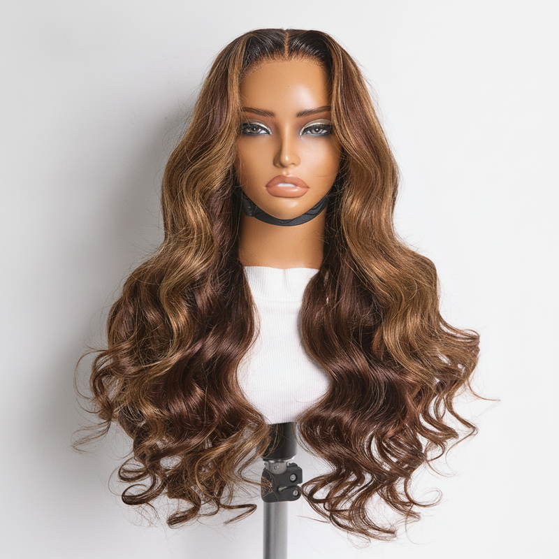 Highlighted Body Wave HD Closure Wig