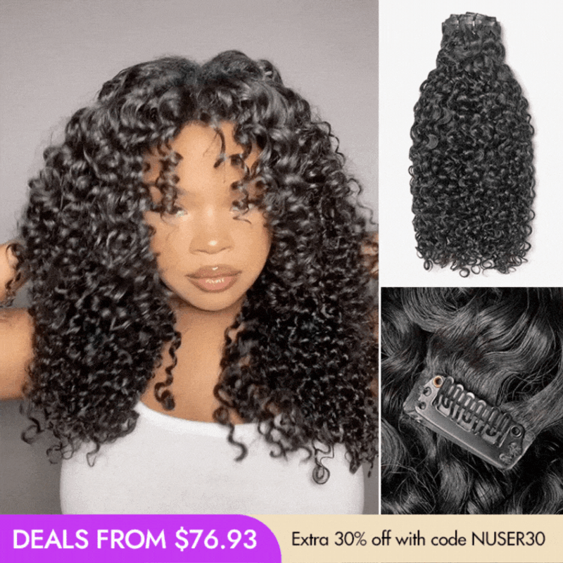 Seamless Kinky Curly Clip-In Extensions
