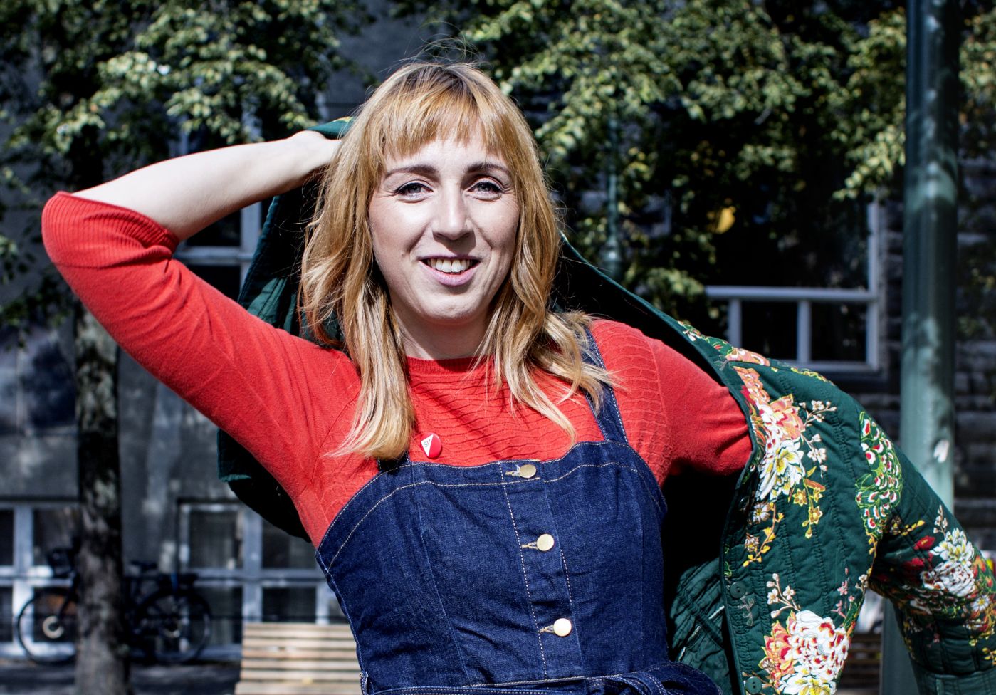 Mona Berger, førstekandidat for Sosialistisk Venstreparti (SV) i Trondheim, ved Folkets hus. SV vil sannsynligvis gjøre et brakvalg - på siste lokale måling ligger de an til å ta 12 prosent av stemmene, mot 6,2 prosent i valget i 2015.