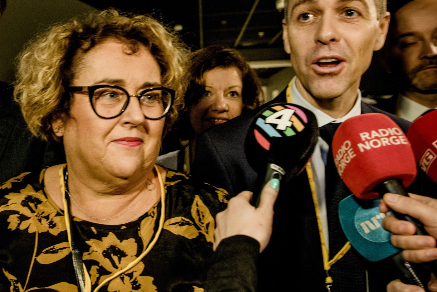 Partiledelsen i Krf. Knut arild hareide, kjell inge ropstad og Olaug Bollestad. Ekstraordinært landsmøte på Scandic Gardermoen. Det skal stemmes over hvilken retning krf skal gå- hvilken regjering de skal støtte.