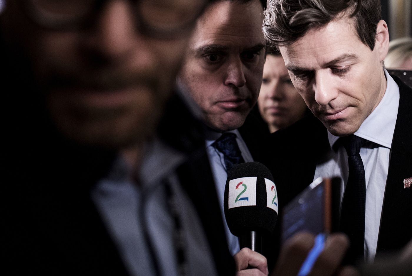 Oslo, Norge, 30.11.2016. Krf leder Knut Arild Hareide i krisemøter i forbidnelse med budsjettforhandlingene. Foto: Christopher Olssøn.