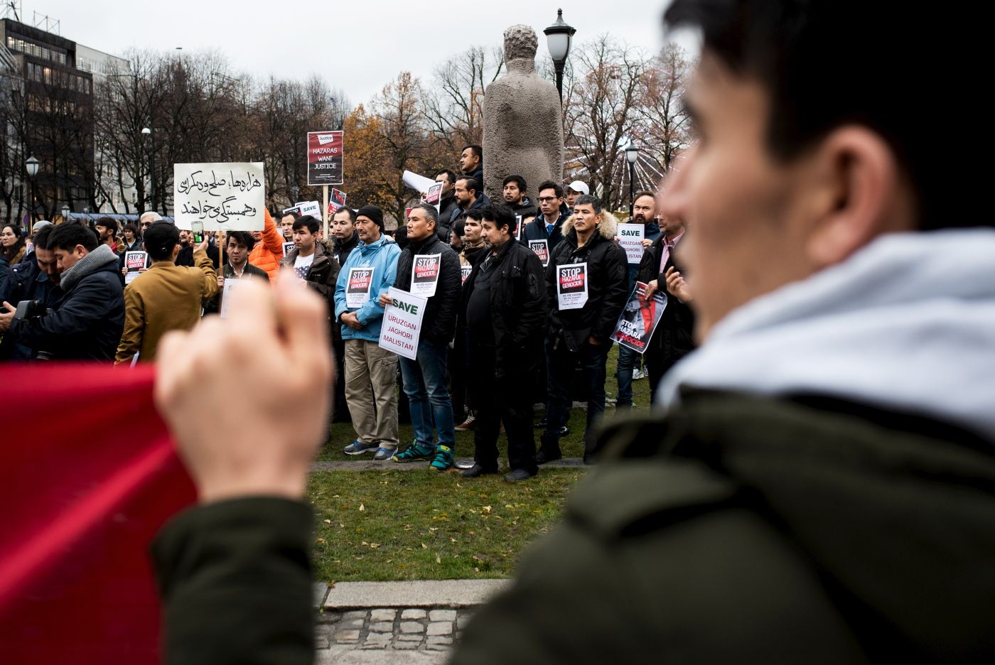 Oslo 15.11.18: Hazara-minoriteten i Afghanistan blir angrepet av Taliban. Her på demonstrasjon ved Eidsvolls plass.Foto: John Trygve Tollefsen