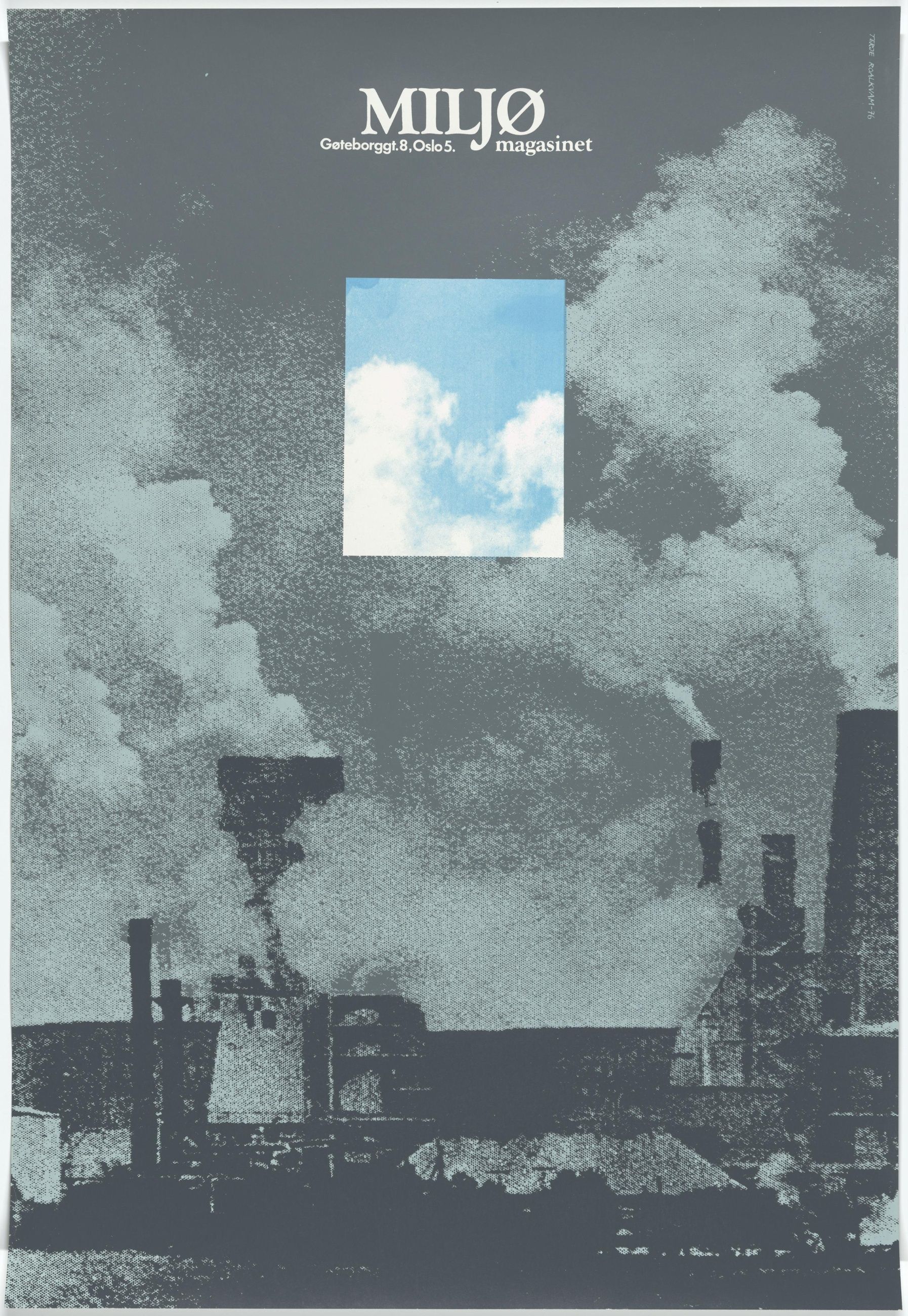 PLAKATBØLGE: På 1970-tallet formga Terje Roalkvam plakater for blant andre SV og Natur og Ungdom. Foto: Andreas Harvik, Nasjonalmuseet