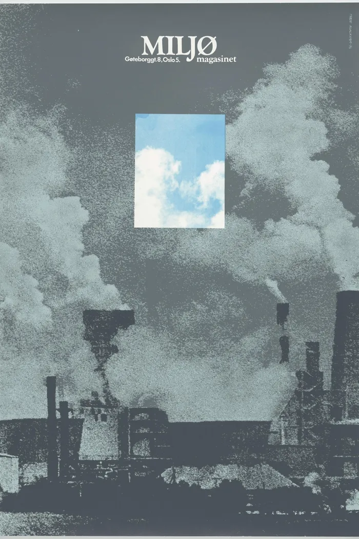 PLAKATBØLGE: På 1970-tallet formga Terje Roalkvam plakater for blant andre SV og Natur og Ungdom. Foto: Andreas Harvik, Nasjonalmuseet