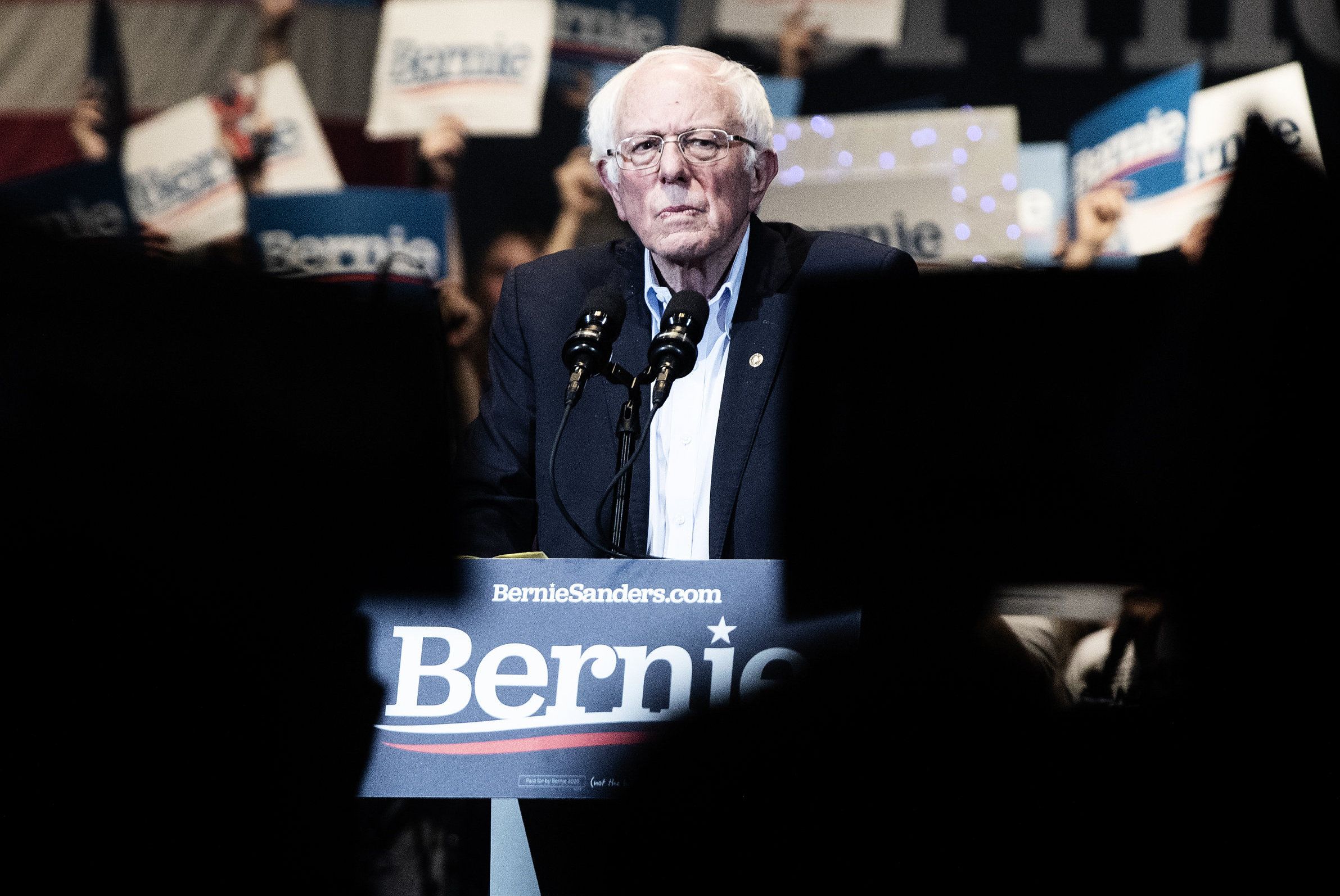Cedar Rapids, Iowa,USA, 31.01.2020. Bernie Sanders fullstapper Cellular Center i Cedar Rapids med tilhørere to daher før Caucus.  Fotografier til sak om kampen om demoratenes kandidat til presidentvalget som er i full gang. Vi besøker leirenene til Warren, Biden og Sanders. Foto: Christopher Olssøn.