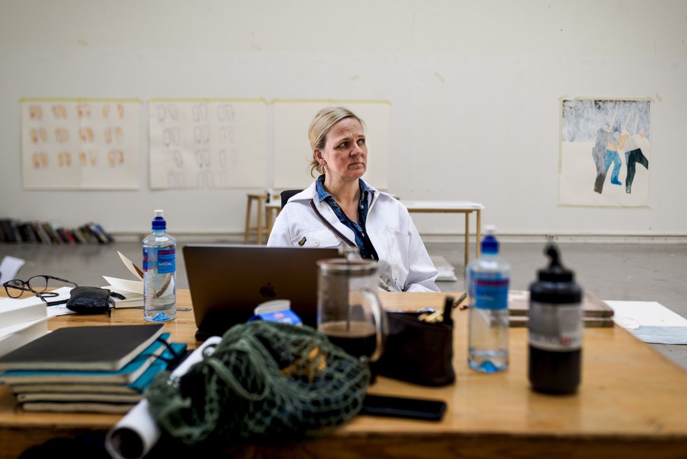 Oslo 180418: Lotte Konow Lund har atelier i rådhustårnet i Oslo Rådhus. Foto: John Trygve Tollefsen