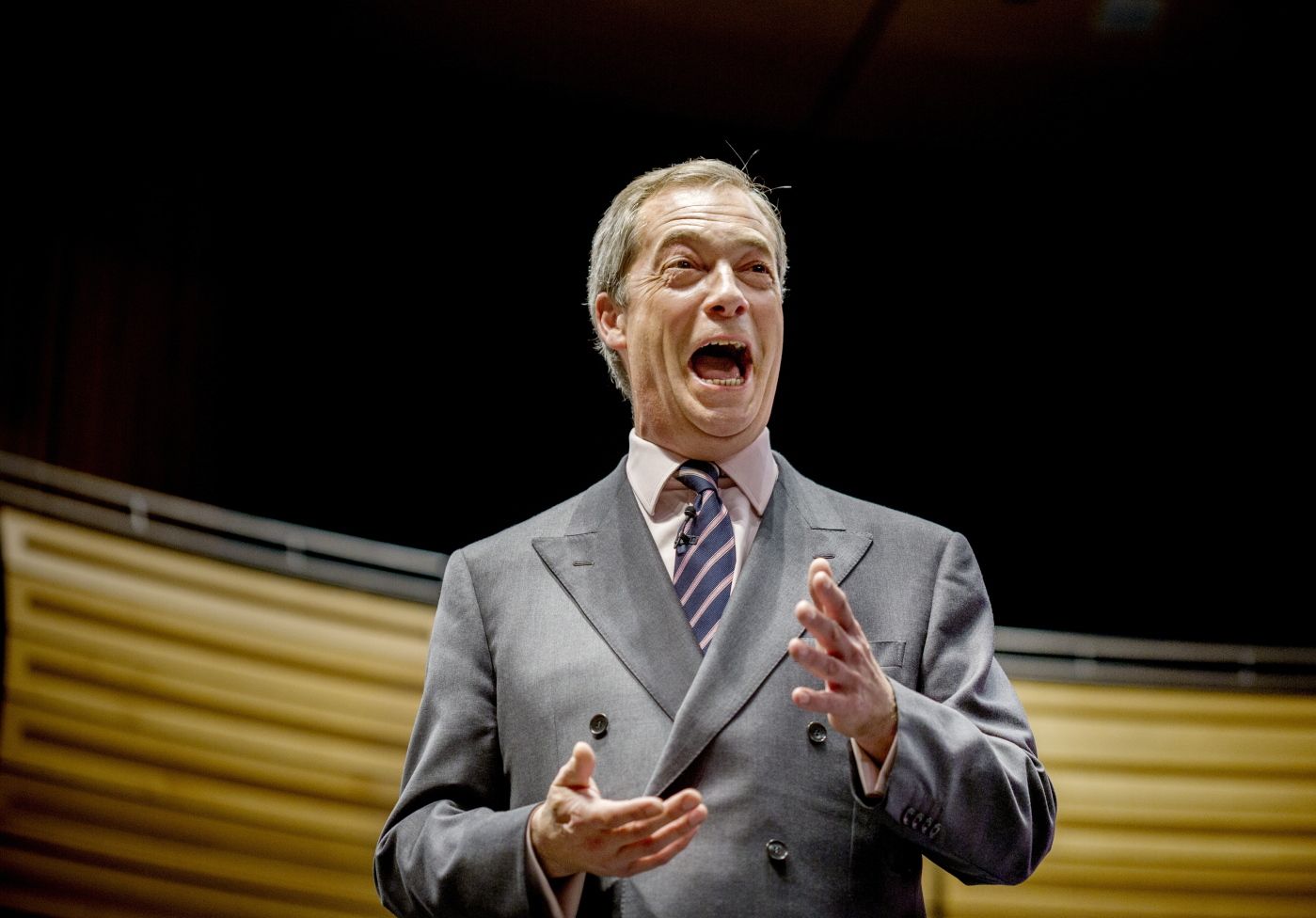 Nigel Farage, leder for britiske UKIP. Reportasje fra New Castle , England i forbindelse med EU-valg-