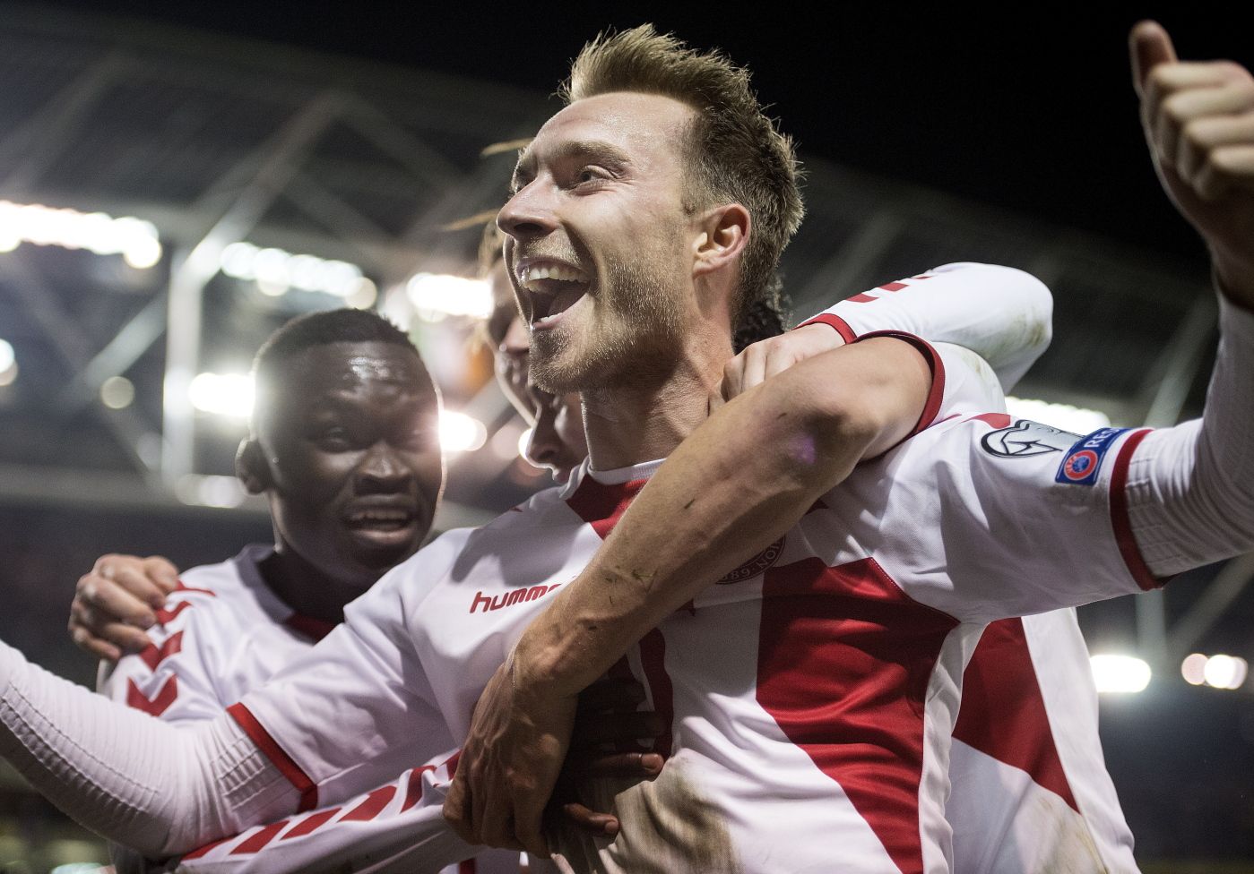 Dublin, Irland 20171114. 
 Danmarks Christian Eriksen til 3-1 i VM kvalifikationskampen mellem Irland-Danmark på Aviva Stadion i Dublin, tirsdag den 14 nov. 2017. 
 Foto: Liselotte Sabroe / NTB scanpix
